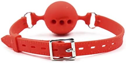 Црвена силиконска сексуална топка со топки со дупки за дишење, ограничувања за ропство СМ залак залак муцки за секс