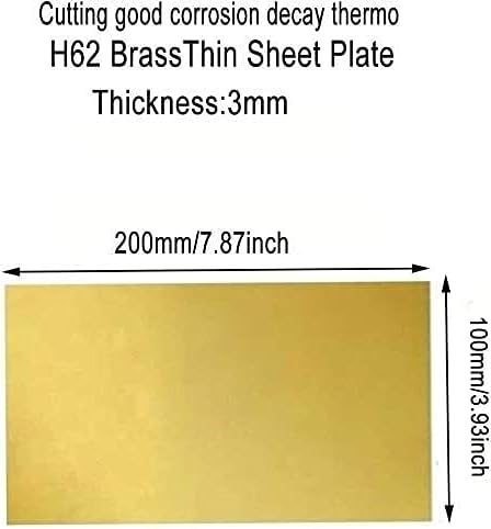 Месинг плоча за месинг чиста бакарна лим фолија H62 метална плоча плоча ролна метална решетка CNC рамка Модел Дебелина 3мм 1 парчиња месинг плоча од месинг плоча
