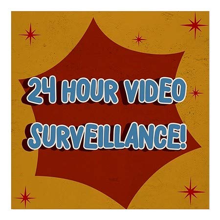 CGSignLab | 24 -часовен видео надзор -носталгија пукна Влечење на прозорецот | 24 x24