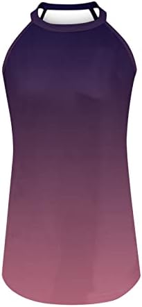 Бургундија Ками резервоарот салон Блузи јуниори без ракави со ракави отворено грб градиент блуза бистиерни маици тинејџерки xl xl