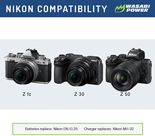 Батеријата Wasabi Power за Nikon EN-EL25 компатибилна со Nikon Z50, Nikon Z 50, Nikon Z FC