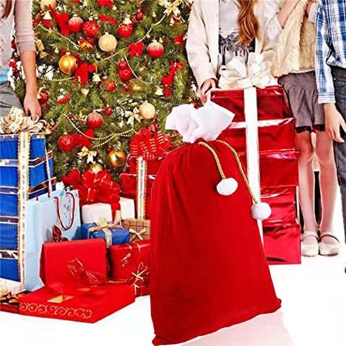 Торба за складирање, Торба За Подароци На Дедо Мраз Преклопна Чанта Со Голем Капацитет Со Светла Боја Кадифена Божиќна Торба За Бонбони За Настан