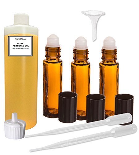 Гранд парфеми Парфем масло сет -компатибилен со масло од миризливо миризливо тело од типот Куш - нашето толкување, со ролна на шишиња