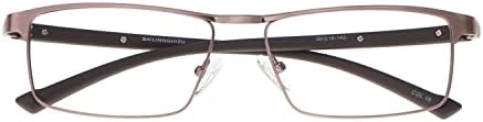 HELES MEN'S MATEL & TR FULL RIM SINE VIBILING SHIPTIS SHIPLES UV+420CUT Сина светлина за блокирање на очила за очила 56-18-146-Браун