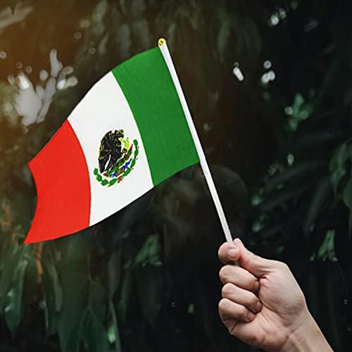 Мексико знаме Мексикански мал стап мини рачно држено знамиња украси 1 десетина