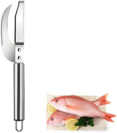 ZLMC не'рѓосувачки челик риба нож, 3 во 1 нож со риба од риба, мултифункционална риба скала нож риба скала отстранувач домаќинство кујна риба