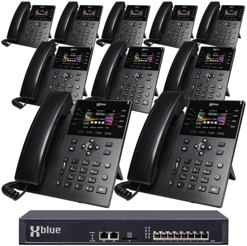 Системски пакет Xblue QB2 со 10 IP8G IP телефони, вклучувајќи авто -придружник, говорна пошта, екстензии на ќелии и далечински телефон и снимање