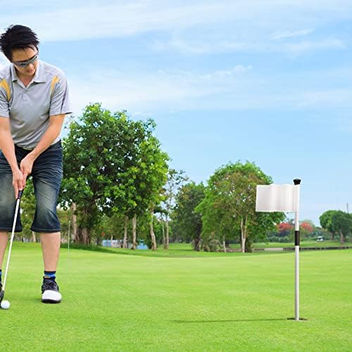 Pelopy Golf Flaglys, вежбајте ставање зелено знаме за двор, сет за чаши за куќи со знамиња за голф, преносен дизајн со 2 пресеци, сите