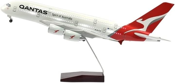 Lukbut Flididing Сооднос на насликани уметнички дела за: Qantas Airbus A380 модел на авиони Австралија 1/160 Скала Die Cast смола ламба
