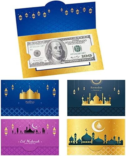 Vdesfueby Ramadan Eid Mubarak Пари и држачи за картички за подароци -Коверт за честитки за празници во Мубарак за материјали за муслимански партии
