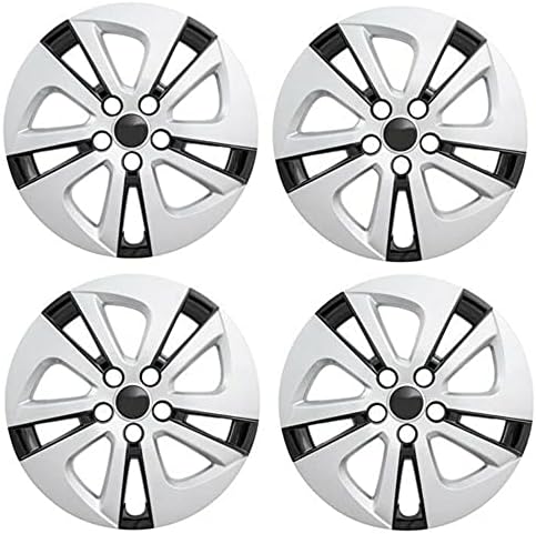 За -2018 година Хечбек 15 Сребрена црна Hubcap Wheel Colecter Set од 4