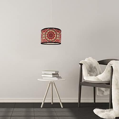 Нолитој ламба нијанси на ламби нијанси E27 ратан ткаена ламба замена на сенка Мандала цвет тапан клип- на светлосни нијанси Природна конструкција