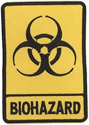 Канин Биохазард Нов WorldDisorder извезено железо на лепенка шива на лого симбол опасно зрачење зомби црно бело апликација за одговор тимови