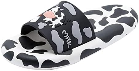 Rbculf женски цртани сандали Симпатични девојки крави влечки меки дебели удобни удобности разноврсни чевли за слајд домашен слајд