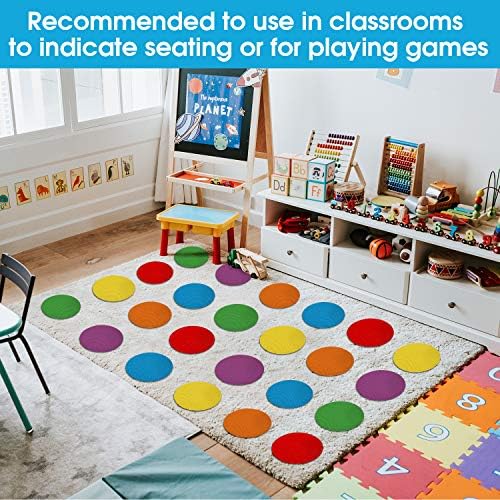 Маркери за место во училницата на тепих | Дамки на тепих идеални за време на елементарниот круг | 5 -инчни теписи на самото место | 30