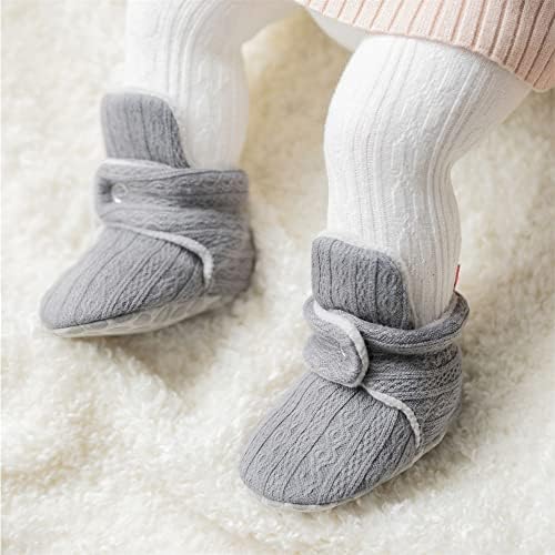 Мајаои новороденче бебе девојчиња момчиња памучни чизми новороденче зимско топло руно пријатни влечки за мали деца кои не се лизгаат