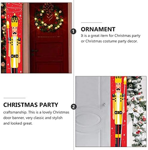 3 парови Божиќна врата завеса на оревчести војници банер на врата знаме Божиќни украси подароци украси
