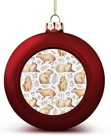 Симпатична Капибара Печати Божиќни украси за божиќни топка, што виси за виси за декорација на празнични празници