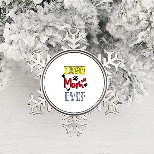 2021 Божиќна украс Снегулка, тркалезни метални украси за Божиќ Најдобри мајка мајка некогаш смешни идеи за чување подарок елка зимска забава виси украси приврзоци