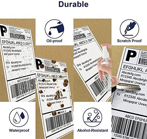 Термички етикети, Полоно 4 x 6 Директни етикети за термички превоз, перфорирани етикети со фанфолд компатибилни со печатачот со етикета,