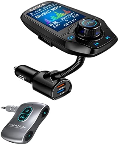 Bluetooth FM Transmitter In are Car Wireless Radio Adapter комплет W 1.8 Display Color Display без раце на Aux In/Out SD/TF картичка USB