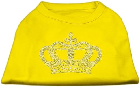 Производи за миленичиња од миленичиња Rhinestone, круна кошула, X-large, жолта