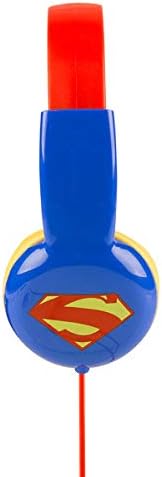 Супермен Деца Безбедно Преку Слушалки ЗА Уши HP2-03390 | Слушалки За Деца, Ограничувач На Јачината На Звукот за Развој На Уши, Стерео Приклучок