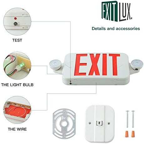 EXITLUX 2 ПАКЕТ Црвено &засилувач; Зелена Led Излез Знак Со Светла За Итни Случаи И Батерија Резервна Копија Управувана Излез