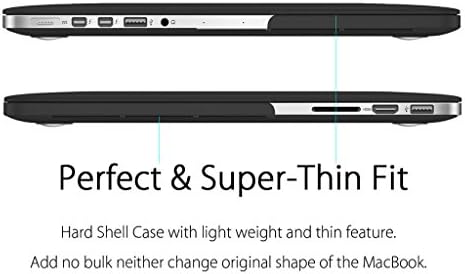 UESWILL 2 во 1 мазен мат тврд случај со тастатура за тастатура компатибилен со MacBook Pro 13 инч со Retina Display, црна