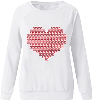 Jjhaevdy женски симпатични loveубовни срцеви печати врвови среќни кошули за Денот на вineубените графички влезови на вineубените врвови
