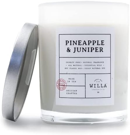 Вила ананас и смрека Високо мирисна свеќа - сите природни соја восок луксузни свеќи занаетчиски изработени во САД со есенцијални масла