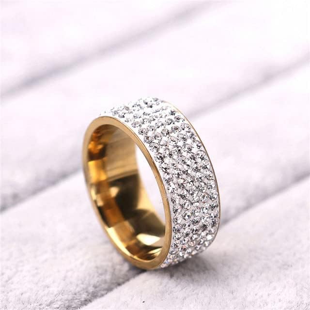 Koleso 8mm CZ прстен за жени и мажи Full Tawn Pave CZ Crystal Personalized Ring Perticalize Ring Graved Ring-93813