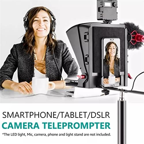 Renslat Teleprompter Prompter за паметен телефон/таблет/DSLR камера за видео снимање во живо со стриминг интервју со далечински управувач