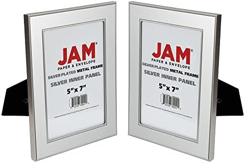 Jamем хартија сребрена рамка за метална слика - 5 x 7 - златен внатрешен панел - продаден индивидуално