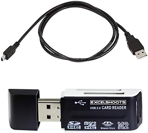EXCELSHOOTS USB Кабел Работи За CANON Powershot ELPH 180 Дигитална Камера + Читач На Картички