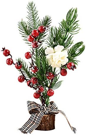 Дрво миленичиња подарок за прозорец со повеќе стилови Божиќ мали божиќни украси дрво црвени Божиќни цвеќиња вештачки