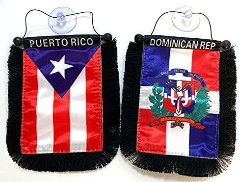 Порто Рико и Доминиканска Република Знамиња за автомобили Дома Дома две страни Семејно пакување
