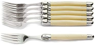 6 вилушки, изглед на СЛОНОВА коска рачка ЗА СТОМАЧНИ МУСКУЛИ, дрвена кутија