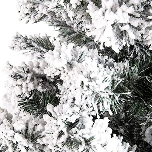 9,8 СТАПКИ Премиум Бел Снег/Стадо Единица За Новогодишна Елка Вештачка Шарка Божиќна Елка Борово Дрво Празничен Декор со метален Држач, Лесно