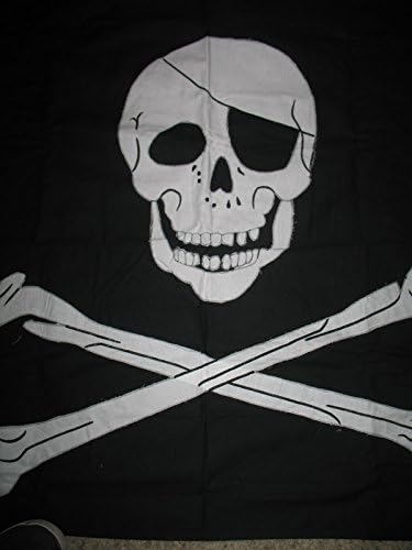 Пиратски olоли Роџер со печ извезено зашиено знаме 3'x5 'памучен банер со клипови