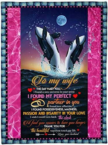 Cholyme LLC Име ќебе, фланел ќебе, до мојата сопруга делфин те сакам персонализирани ќебиња за бебе, деца и возрасни, мама, баба, семејство