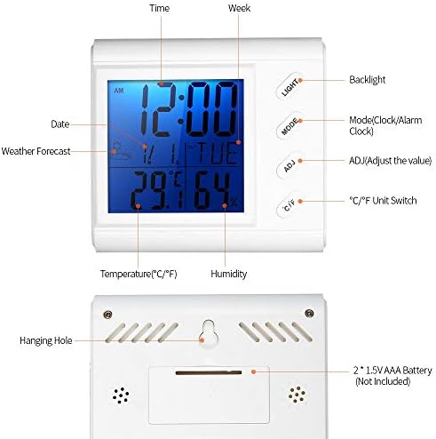 СДФГХ Лцд Дигитален Внатрешен Термометар Хигрометар Собна Температура, Високопрецизен Термометар И Хигрометар Со Задно Осветлување