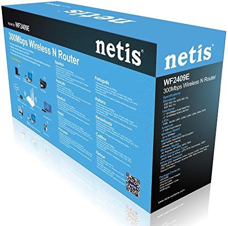 NETIS WF2409E 300MBPS БИГОВЕН БЕСПЛАТНО БЕЗБЕДНОС N РУТЕР | Паметна 3 x 5dbi со голема добивка антени со родителска контрола за компјутери,