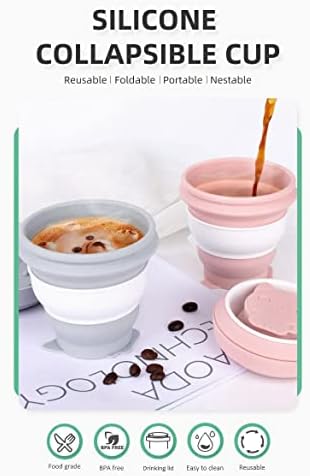Hogoware Travel Cafe Chafe Chign склопувачки чаша изолиран тумблер пијалак со капакот силиконски повторна употреба за да се преклопи