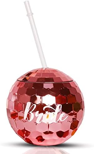 Кикевит тим за невестата Купови за забави - Пластични чаши и сламки од невестата | Пакет од 6 - фаворизи за забава од розово злато - подароци
