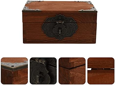 Канти за платно на Ендан 1 сет на ретро дрвена кутија за складирање голем капацитет за складирање на накит за накит