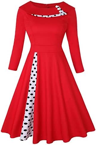 Ретро фустан од 1950 -тите за женски фустани за полкови, гроздобер коктел замав фустани Одри Хепберн Рокабили фустан костум