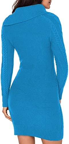 Blencot женски женски теринг еластичност со долг ракав, бучен кабел плетен пуловер џемпери скокач