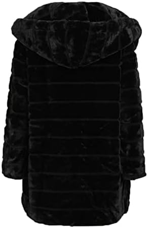 Мингјун 2021 Зимски палта за жени дами топло меки крзно крзнено палто преголемо обично удобно јакни со аспиратор