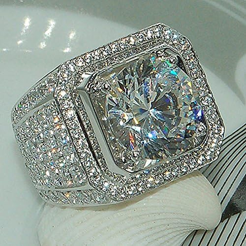 Womenенски накит прстени двојка принцеза плоштад симулиран дијамантски сет прстен луксузен ангажман свадбен накит за жени мајки ringвонат